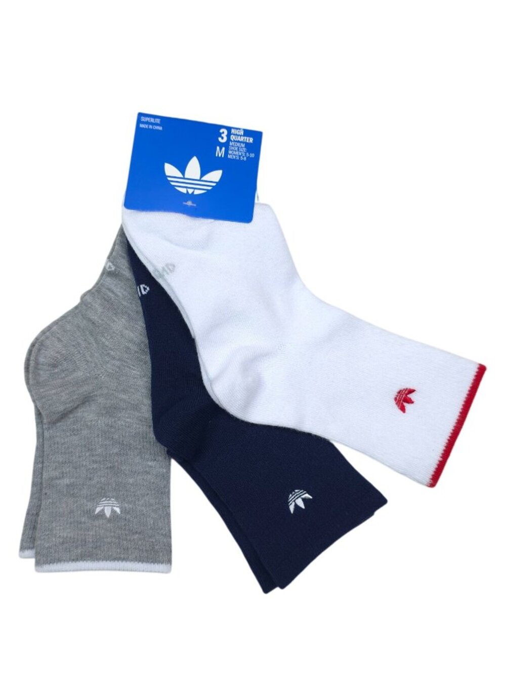 Adidas Superlite High Quarter Socks 3-Pack Unisex Medium Moisture-Wicking